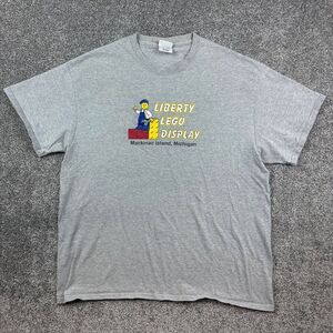 Vintage‎ Lego Shirt Mens XL Gray Liberty Lego Display Mackinac Island Michigan